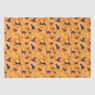 Papel De Seda Olá Bruxa - padrão perfeito de Halloween.