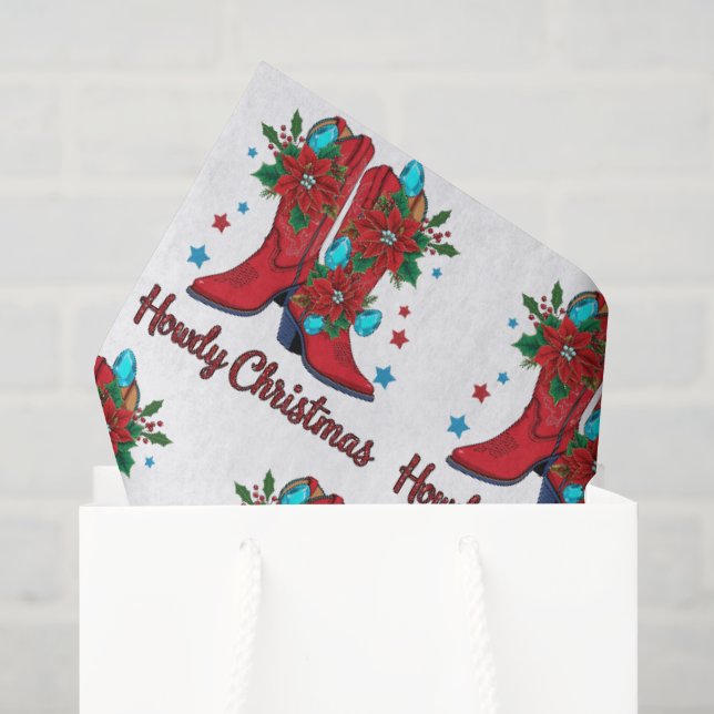 Papel De Seda Olá Natal Botas (Sacola de presentes)