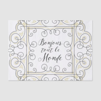 Papel De Seda Olá! todos - o cumprimento de professor francês!