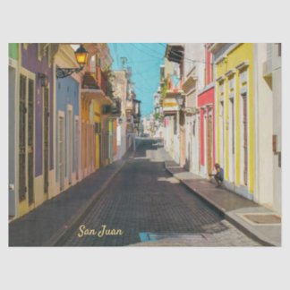 Papel De Seda Old San Juan Cobblestone Street Photography