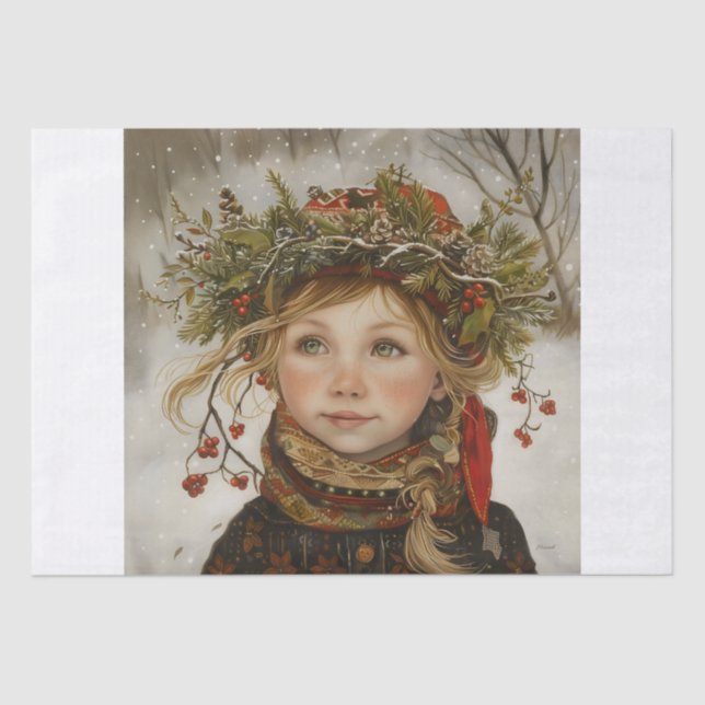 Papel De Seda Old World Winter Child (Frente )