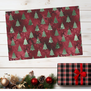 Papel De Seda Olhar de folha de alumínio de Natal Glam vermelho