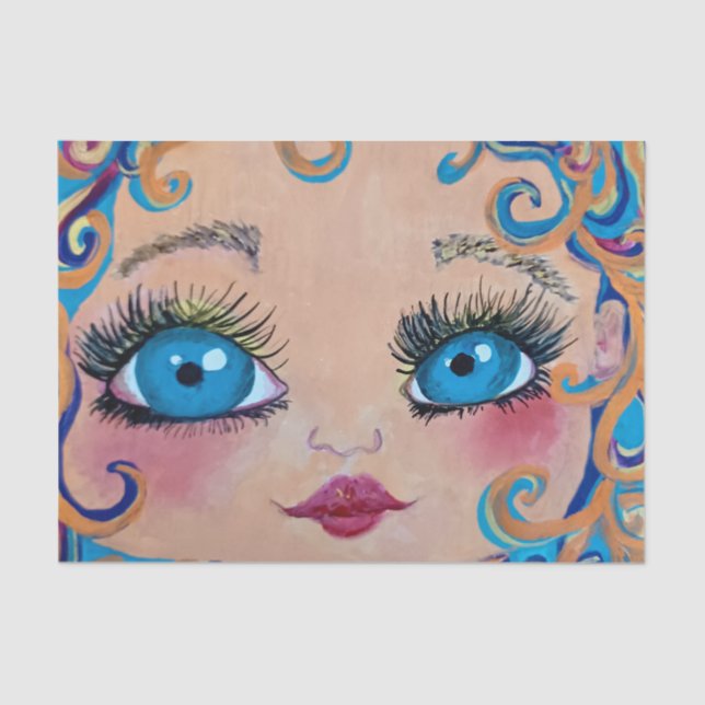 Papel De Seda olhos azuis grandes (Frente )