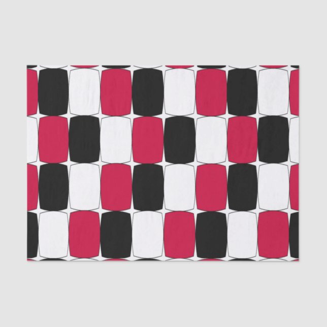 Papel De Seda Olhos de Peixe Pretos, Brancos e Vermelhos (Frente )