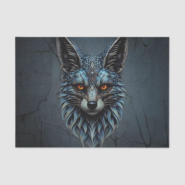 Papel De Seda Olhos laranja, pele legal: a raposa deslumbrante. (Frente )