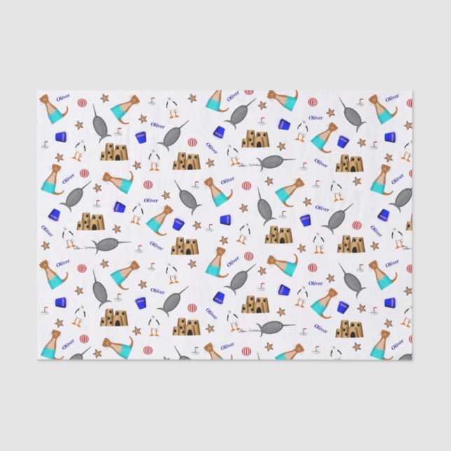 Papel De Seda Oliver The Otter Summer Beach Vacntern (Frente )
