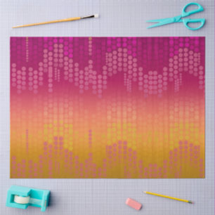 Papel De Seda Ombre de pontos cor-de-rosa cor laranja Funky