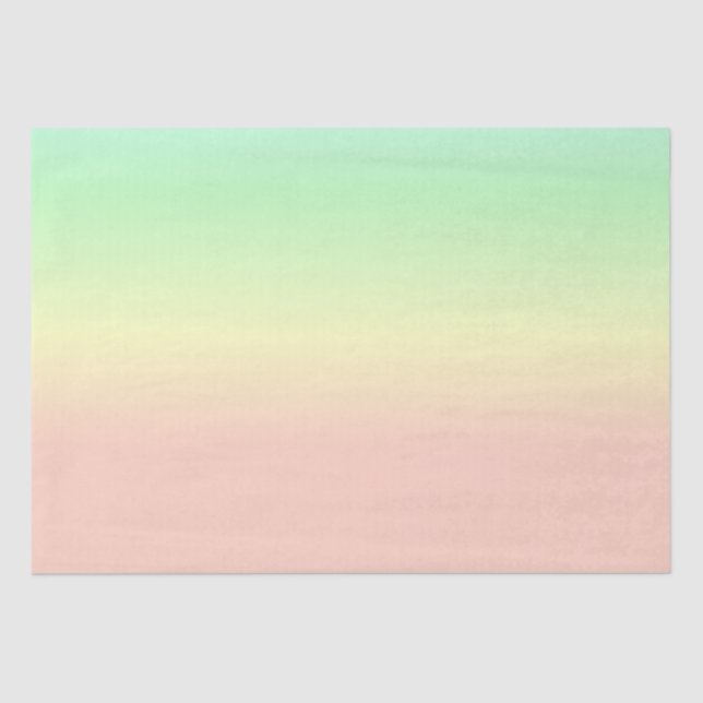 Papel De Seda Ombre Rainbow Abstrato Pastel Patterno (Frente )