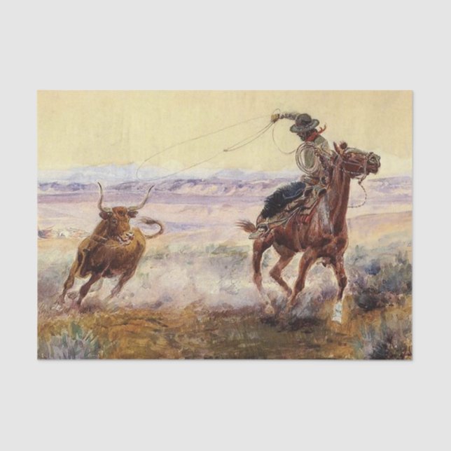 Papel De Seda "On the Pond" de Charles M Russell (Frente )