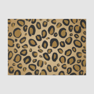Papel De Seda Onça Pintada Estampa de Leopardo Manchas Dourado B