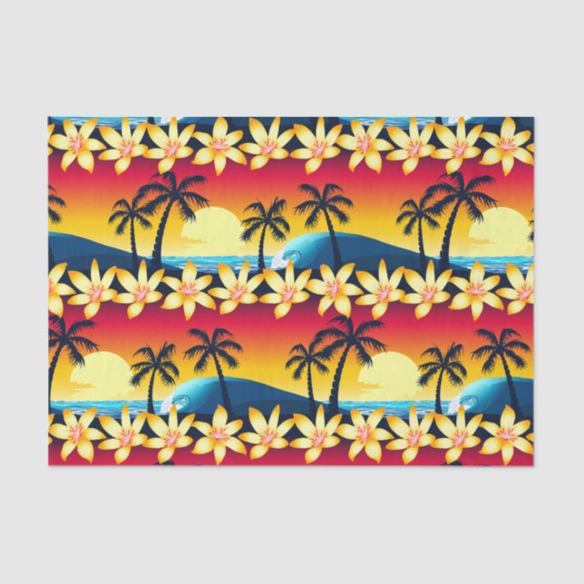 Papel De Seda Onda azul no sol (Frente )