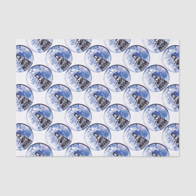 Papel De Seda Onda de Buddha da água profunda (Frente )