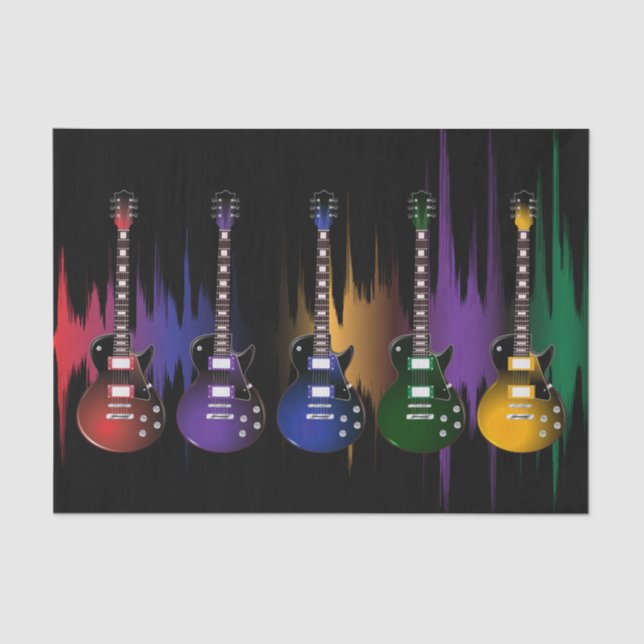 Papel De Seda Onda sadia da guitarra do rock and roll (Frente )
