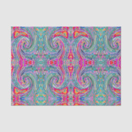 Papel De Seda Ondas de Cores Psicodélicas Florais Abstratas em A