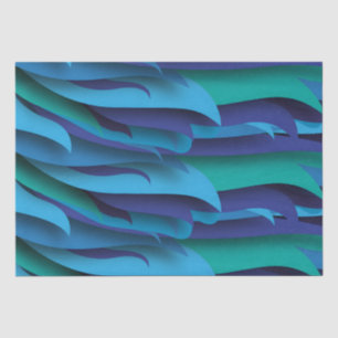 Papel De Seda Ondas de diferentes cores de azul para verde