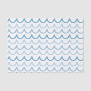 Papel De Seda Ondas de rabisco em azul