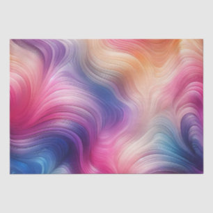 Papel De Seda Ondas de Textura de Aquarela Arco-íris Pastel Deco