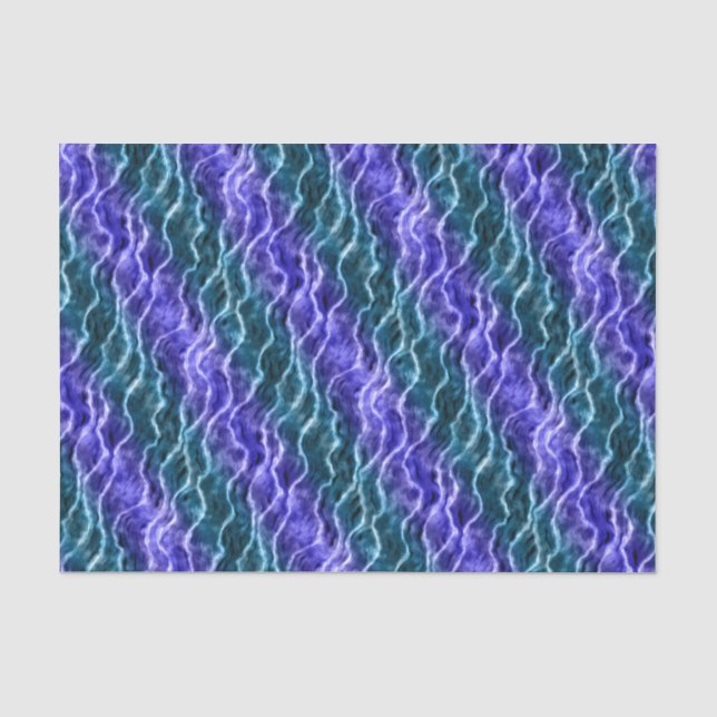 Papel De Seda ondas negras - gradiente de azuis : (Frente )