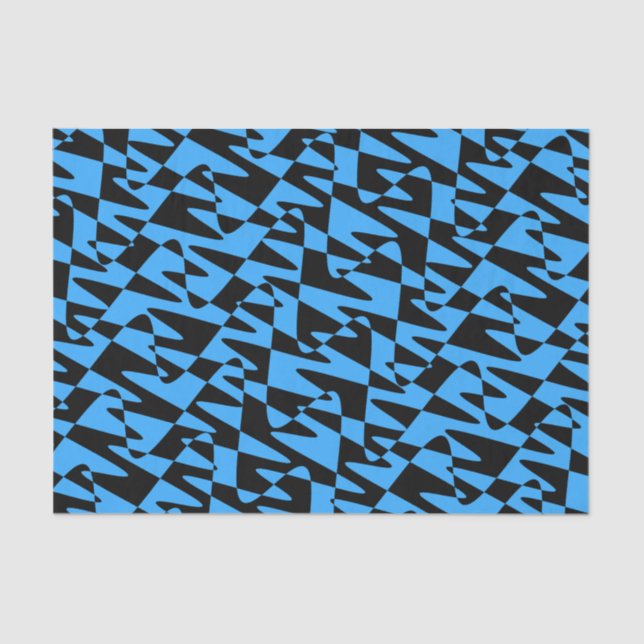 Papel De Seda ondulação retrowave - azul-turquesa: (Frente )