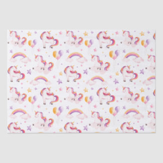 Papel De Seda Ontem, Unicórnios e Rainbows Watercolor Girls