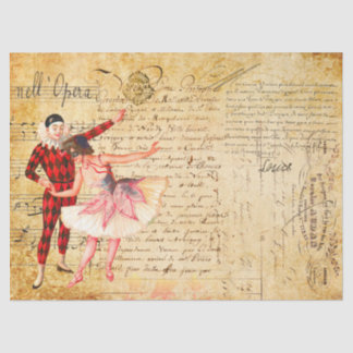 Papel De Seda Ópera com letra de imprensa francesa