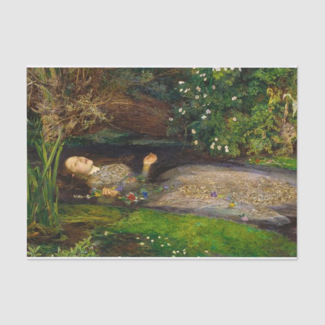 Papel De Seda Ophelia, 1851, por John Everett Millais (Frente )