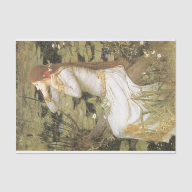 Papel De Seda "Ophelia" por John William Waterhouse, 1894 (Frente )