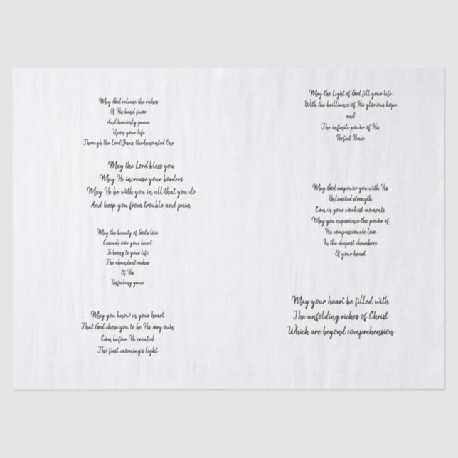 Papel De Seda Oração cristã Decoupage (Frente )