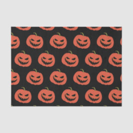 Papel De Seda Orange Black Pattern Pumpkin Festa de Halloween