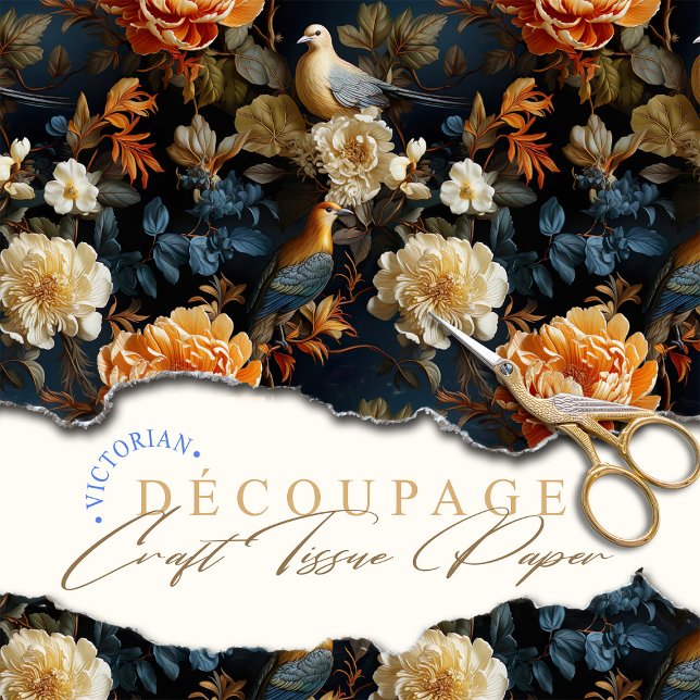 Papel De Seda Orange Blue e Cream Georgiano inspirados boêmia (Criador carregado)