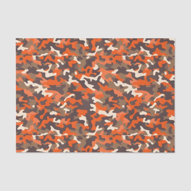 Papel De Seda Orange & Brown Camo (Frente )