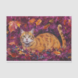 Papel De Seda Orange Halloween Cozy Cat, Tabby Spooky