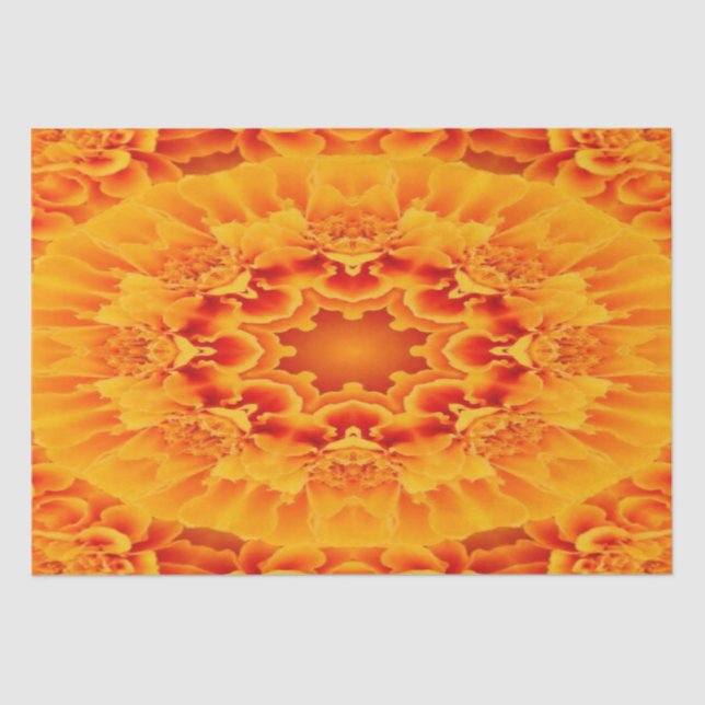 Papel De Seda Orange Marigold Mandala (Frente )