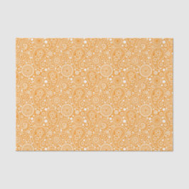 Papel De Seda Orange Retro Paisley
