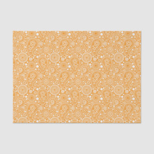 Papel De Seda Orange Retro Paisley