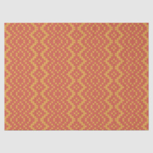 Papel De Seda Orange Scarlet Tribal Ethnic Egípcio Basket Weave