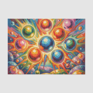 Papel De Seda Orbes Abstratos Vibrantes Fluido Radiante