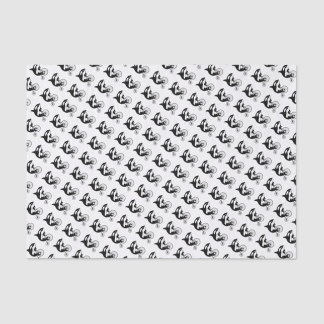 Papel De Seda Orca da baleia de assassino na bicicleta (Frente )