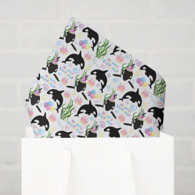 Papel De Seda Orca Whale Tissue Paper inWhite (Sacola de presentes)
