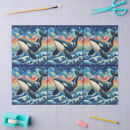 Papel De Seda Orca Whimsic Orca Beach Coastal Decoupage