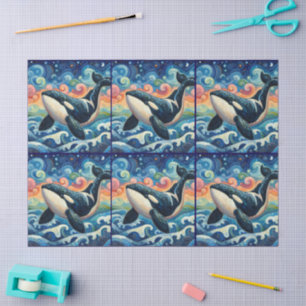 Papel De Seda Orca Whimsic Orca Beach Coastal Decoupage
