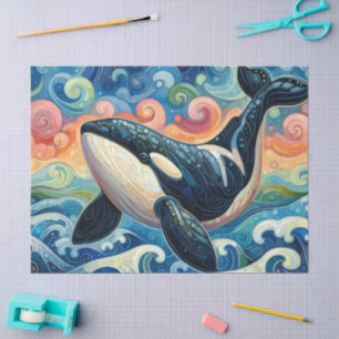 Papel De Seda Orca Whimsic Orca Beach Coastal Decoupage
