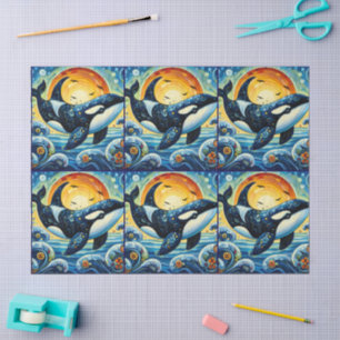 Papel De Seda Orca Whimsic Orca Beach Coastal Decoupage