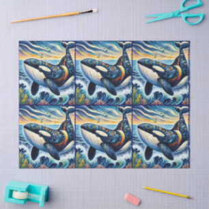 Papel De Seda Orca Whimsic Orca Beach Coastal Decoupage