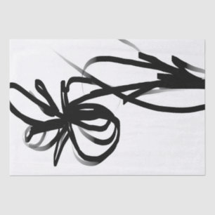 Papel De Seda Orchid Blanc: Abstrato branco e preto
