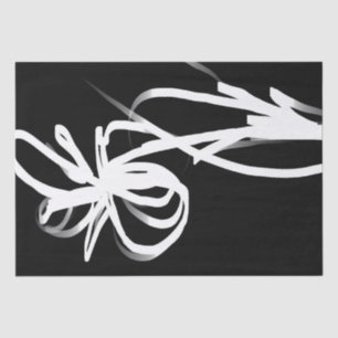 Papel De Seda Orchid Noir: Abstrato preto e branco