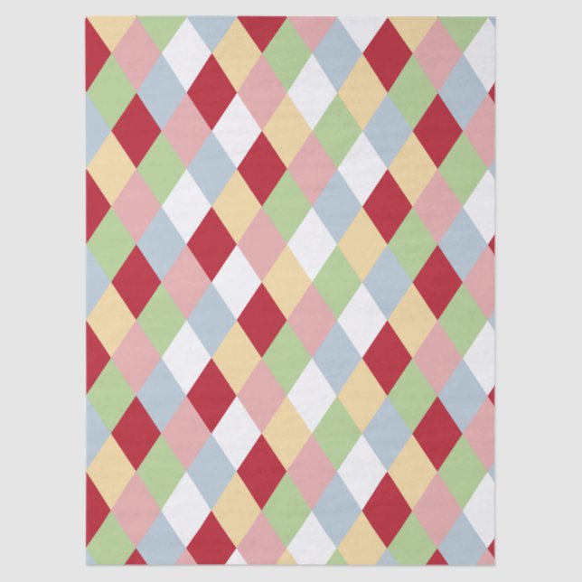 Papel De Seda Origami Christmas - Harlequin Geometric (Frente )