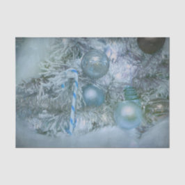 Papel De Seda Ornament Natal Blue Teal Holiday Tree