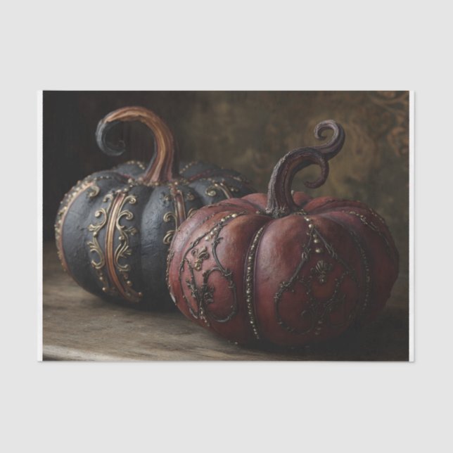 Papel De Seda Ornamentado Pumpkins (Frente )