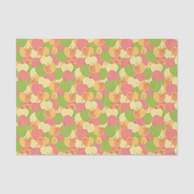 Papel De Seda Ornamento com maçãs (Frente )